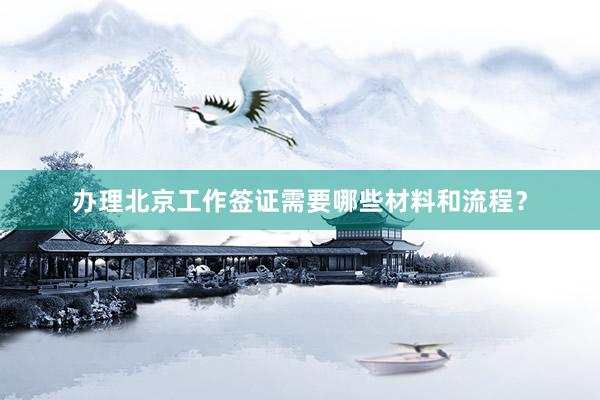 办理北京工作签证需要哪些材料和流程？