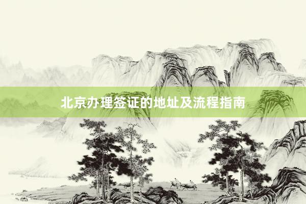 北京办理签证的地址及流程指南